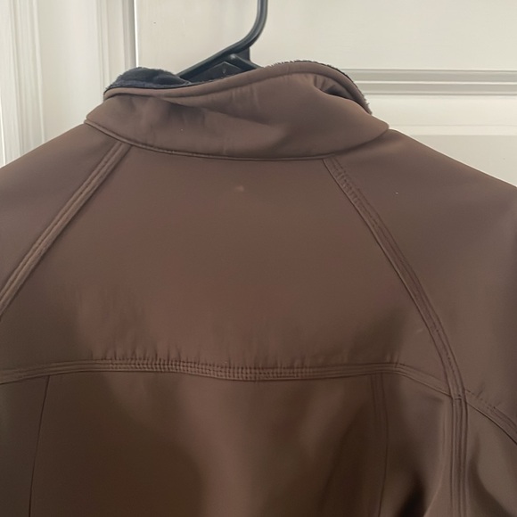 Snozu brown fleece lined windbreaker jacket coat size medium - Picture 6 of 7